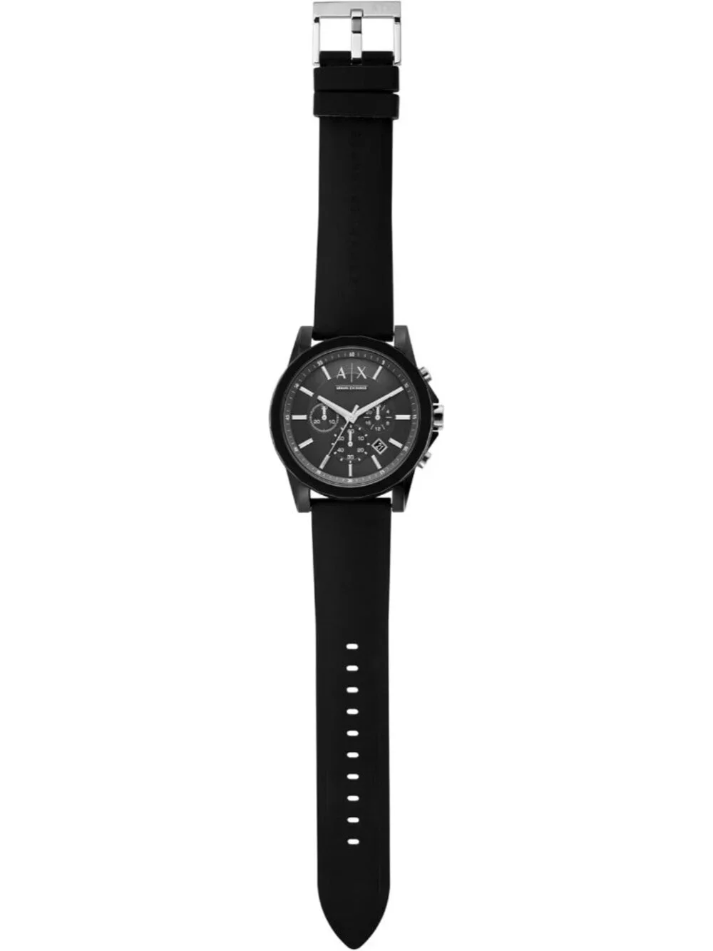 Men's Black Silicone Band Bracelet Chronograph Analog Crystal Dress Wrist Watch